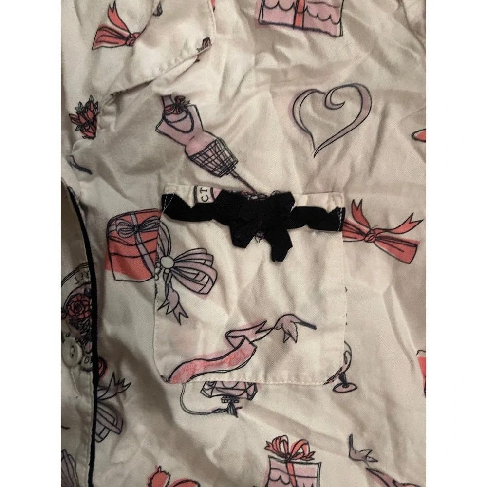 Victorias Secret Girly Glam Fashion Paris Pajama Flannel Top Loungewear Sleepwea